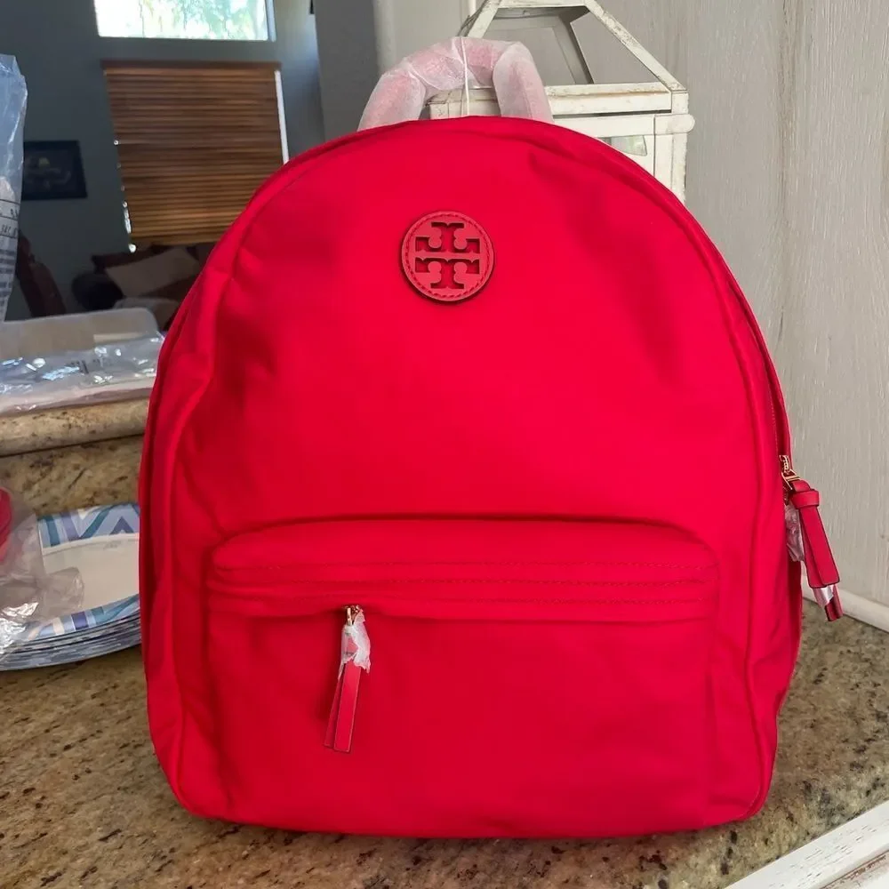 New Tory Burch Ella backpack  nylon in red ❣️